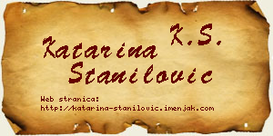 Katarina Stanilović vizit kartica